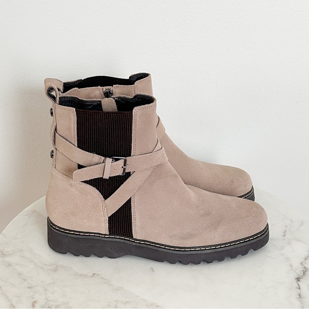 NEW Donald Pliner Suede Captain Bootie Mushroom Size 9.5 - Picture 6 of 7
